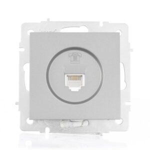 Розетка телефонная СП Vesna евро стандарт механизм платина LEZARD 742-3588-137 оптом купить цена