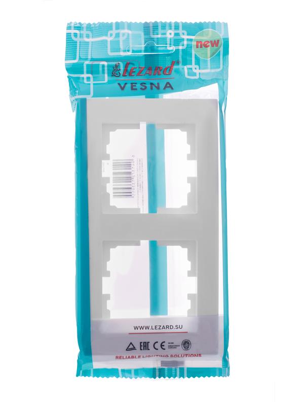 Рамка 2-местн. вертик. VESNA бел. LEZARD 742-0200-152 купить оптом выгодно Рамка 2-местн. вертик. VESNA бел. LEZARD 742-0200-152 оптом купить цена