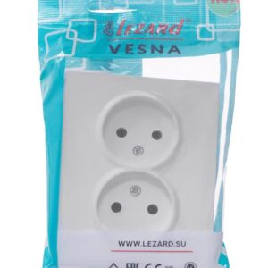 Розетка 2-м СП VESNA без заземл. ПБТ бел. LEZARD 742-0200-128B оптом купить цена