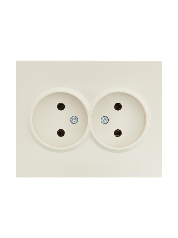 Розетка 2-м СП VESNA без заземл. ПБТ кремов. LEZARD 742-0300-128B купить оптом выгодно Розетка 2-м СП VESNA без заземл. ПБТ кремов. LEZARD 742-0300-128B оптом купить цена