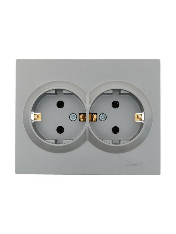 Розетка 2-м СП VESNA с заземл. ПБТ платина LEZARD 742-3500-127B купить оптом выгодно Розетка 2-м СП VESNA с заземл. ПБТ платина LEZARD 742-3500-127B оптом купить цена