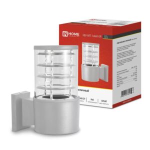 Светильник НБУ ART-1хA60-GR CITY E27 IP65 230В уличный односторон. алюм. под лампу 1хA60 сер. IN HOME 4690612037622 оптом купить цена