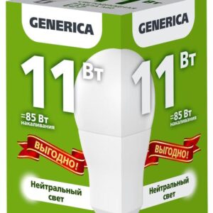 Лампа светодиодная A60 11Вт грушевидная 4000К E27 230В промо GENERICA LL-A60-11-230-40-E27-G оптом купить цена
