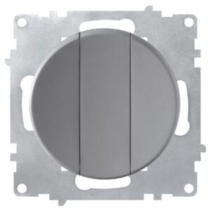 Выключатель 3-кл. СП Florence 10А IP20 механизм сер. (1E31901302) OneKeyElectro 2172849 оптом купить цена