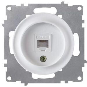 Розетка компьютерная 1-м СП Florence RJ45 кат.5E механизм бел. (1E20701300) OneKeyElectro 2172770 оптом купить цена