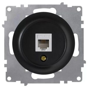 Розетка компьютерная 1-м СП Florence RJ45 кат.5E механизм черн. (1E20701303) OneKeyElectro 2172816 оптом купить цена