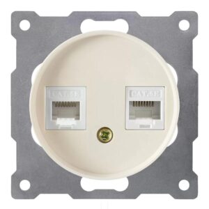 Розетка компьютерная 2-м СП Florence RJ45 кат.5E механизм беж. (1E20901301) OneKeyElectro 2172795 оптом купить цена