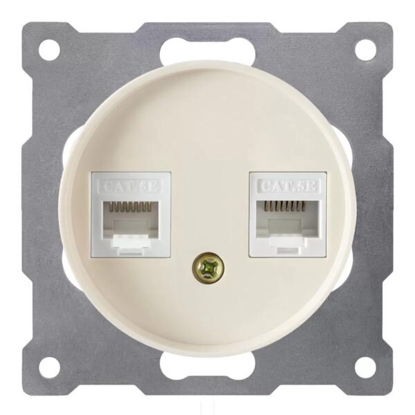 Розетка компьютерная 2-м СП Florence RJ45 кат.5E механизм беж. (1E20901301) OneKeyElectro 2172795 оптом купить цена