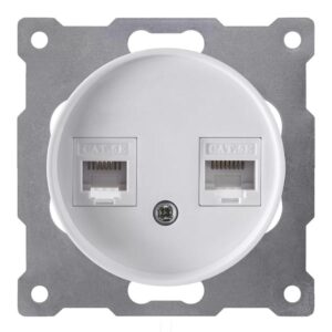 Розетка компьютерная 2-м СП Florence RJ45 кат.5E механизм бел. (1E20901300) OneKeyElectro 2172772 оптом купить цена