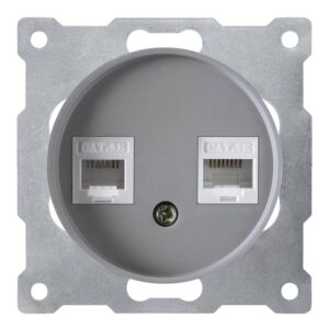 Розетка компьютерная 2-м СП Florence RJ45 кат.5E механизм сер. (1E20901302) OneKeyElectro 2172841 оптом купить цена
