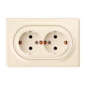 Розетка 2-м СП Florence 16А IP20 с заземл. винт. клеммы беж. 1E10401301 OneKeyElectro 2172790 оптом купить цена