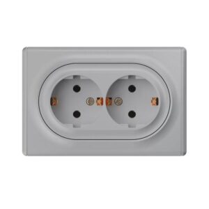 Розетка 2-м СП Florence 16А IP20 с заземл. винт. клеммы сер. 1E10401302 OneKeyElectro 2172836 оптом купить цена