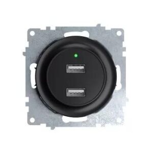 Розетка USB 2-м СП Florence 16А IP20 с подсветкой механизм черн. (1E10351303) OneKeyElectro 2260092 оптом купить цена