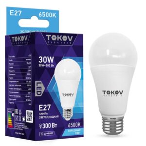 Лампа светодиодная 30Вт А70 6500К Е27 176-264В TOKOV ELECTRIC TKE-A70-E27-30-6.5K оптом купить цена