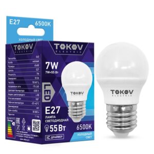 Лампа светодиодная 7Вт G45 6500К Е27 176-264В TOKOV ELECTRIC TKE-G45-E27-7-6.5K оптом купить цена
