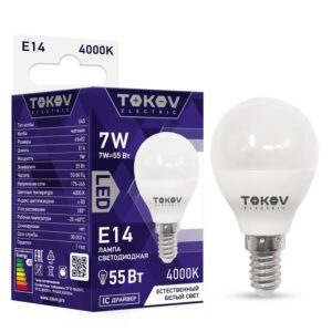 Лампа светодиодная 7Вт G45 4000К Е14 176-264В TOKOV ELECTRIC TKE-G45-E14-7-4K оптом купить цена