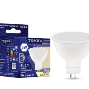 Лампа светодиодная 5Вт Soffit 3000К GU5.3 176-264В TOKOV ELECTRIC TKE-MR16-GU5.3-5-3K оптом купить цена