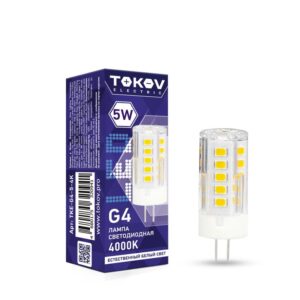 Лампа светодиодная 5Вт Capsule 4000К G4 220-240В TOKOV ELECTRIC TKE-G4-5-4K оптом купить цена