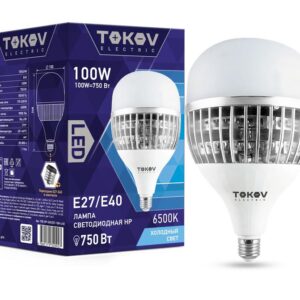 Лампа светодиодная 100Вт HP 6500К E40/E27 176-264В TOKOV ELECTRIC TKE-HP-E40/E27-100-6.5K оптом купить цена