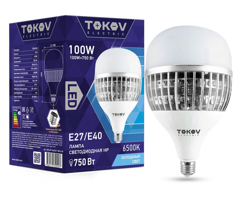 Лампа светодиодная 100Вт HP 6500К E40/E27 176-264В TOKOV ELECTRIC TKE-HP-E40/E27-100-6.5K купить оптом выгодно Лампа светодиодная 100Вт HP 6500К E40/E27 176-264В TOKOV ELECTRIC TKE-HP-E40/E27-100-6.5K оптом купить цена