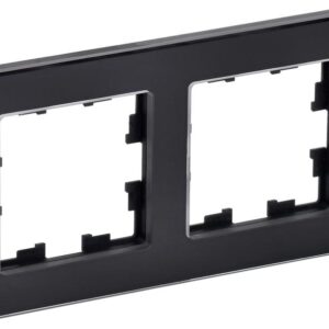 Рамка 2-м BRITE РУ-2-2-БрЧ стекло черн. IEK BR-M22-G-K02 оптом купить цена