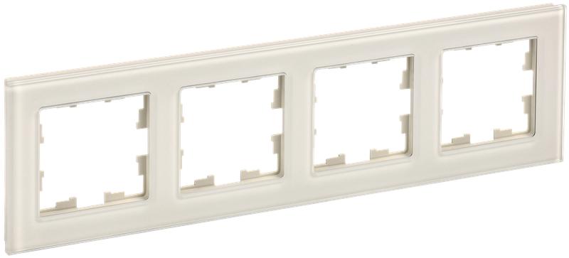 Рамка 4-м BRITE РУ-4-2-БрВа стекло ванильн. IEK BR-M42-G-K10 купить оптом выгодно Рамка 4-м BRITE РУ-4-2-БрВа стекло ванильн. IEK BR-M42-G-K10 оптом купить цена