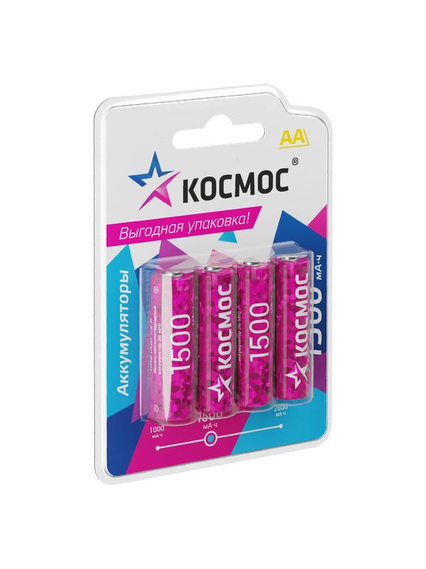Аккумулятор AA/R6 1500мА.ч NI-MN BP-4 (блист.4шт) КОСМОС KOCR6NIMH1500mAh4BL купить оптом выгодно Аккумулятор AA/R6 1500мА.ч NI-MN BP-4 (блист.4шт) КОСМОС KOCR6NIMH1500mAh4BL оптом купить цена