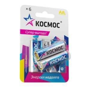 Элемент питания алкалиновый AA/LR6 BP-6 (блист.6шт) КОСМОС KOCLR6BL6 оптом купить цена