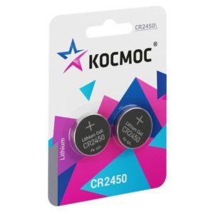 Элемент питания литиевый CR2450 2хBL (блист.2шт) КОСМОС KOCR2450BL2 оптом купить цена