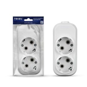 Колодка удлинителя 2-м 16А с заземл. АБС-пластик бел. TOKOV ELECTRIC TKE-C01-KU2-Z оптом купить цена