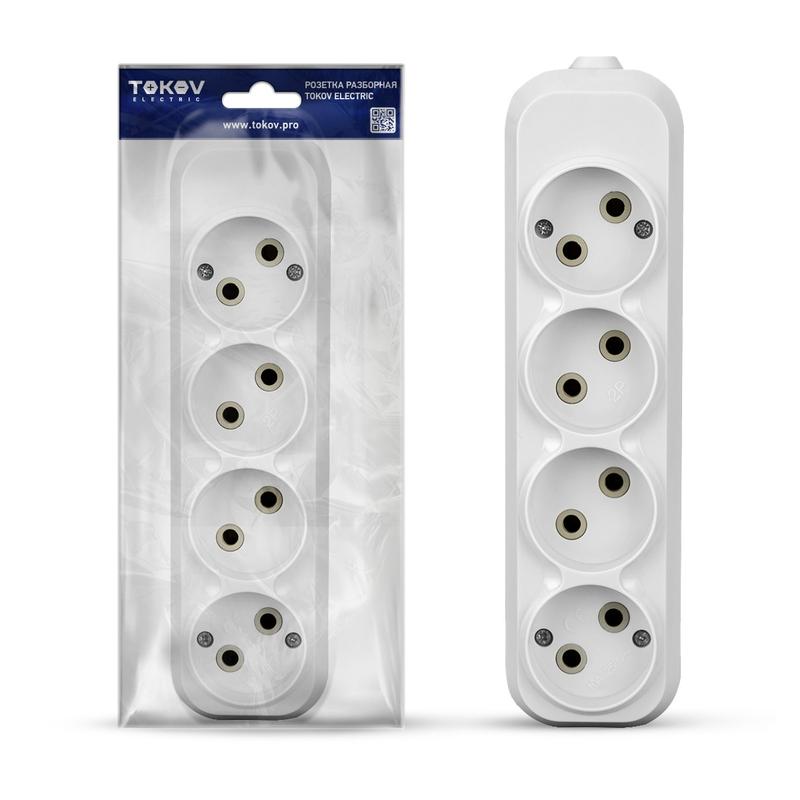 Колодка удлинителя 4-м 10А без заземл. АБС-пластик бел. TOKOV ELECTRIC TKE-C01-KU4 купить оптом выгодно Колодка удлинителя 4-м 10А без заземл. АБС-пластик бел. TOKOV ELECTRIC TKE-C01-KU4 оптом купить цена