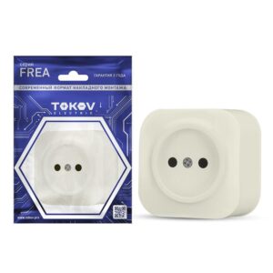 Розетка 1-м ОП Frea 16А IP20 250В без заземл. АБС-пластик беж. TOKOV ELECTRIC TKE-FR-R1-C02 оптом купить цена