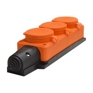 Колодка удлинителя 3-м Компакт 1ф с заглушками каучук оранж. UNIVersal 3034 оптом купить цена