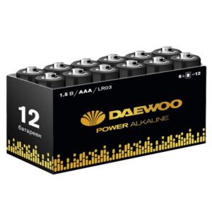 Элемент питания алкалиновый AAA/LR03 1.5В Power Alkaline Pack-12 (уп.12шт) DAEWOO 5042100 оптом купить цена
