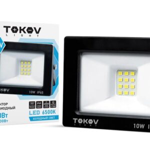 Прожектор светодиодный 10Вт 600лм 6500К IP65 черн. (TKL) TOKOV ELECTRIC TKL-FL/LED-10-6.5K-IP65 оптом купить цена