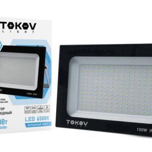 Прожектор светодиодный 100Вт 6700лм 6500К IP65 черн. (TKL) TOKOV ELECTRIC TKL-FL/LED-100-6.5K-IP65 оптом купить цена