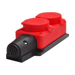 Колодка удлинителя 2-м Компакт 1ф с заглушками каучук красн. UNIVersal 3072 оптом купить цена