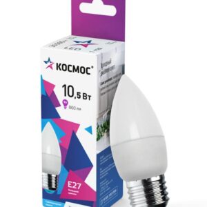 Лампа светодиодная 10.5Вт свеча 6500К холод. бел. E27 220В КОСМОС LkecLED10.5wCNE2765 оптом купить цена