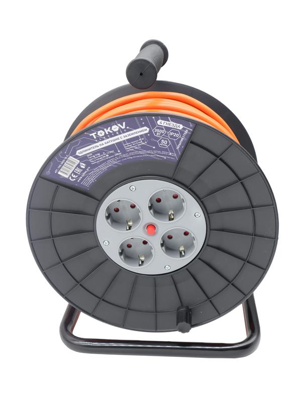 Удлинитель на катушке 4х50м с заземл. 16А IP20 3х1.5 TOKOV ELECTRIC TKE-SK50-15-Z купить оптом выгодно Удлинитель на катушке 4х50м с заземл. 16А IP20 3х1.5 TOKOV ELECTRIC TKE-SK50-15-Z оптом купить цена