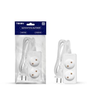 Удлинитель 2х5м без заземл. 10А 2х0.75 TOKOV ELECTRIC TKE-C01-BU2-5-075 оптом купить цена