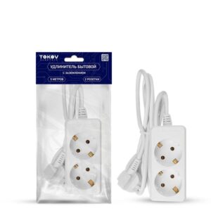 Удлинитель 2х5м с заземл. 10А 3х0.75 TOKOV ELECTRIC TKE-C01-BU2-5-075-Z оптом купить цена