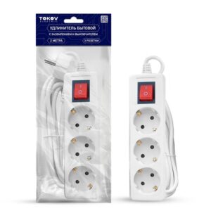 Удлинитель 3х2м с заземл. с выкл. 16А 3х1 TOKOV ELECTRIC TKE-C01-BU3-2-1-ZV оптом купить цена