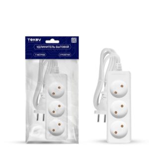 Удлинитель 3х7м без заземл. 16А 2х1 TOKOV ELECTRIC TKE-C01-BU3-7-1 оптом купить цена