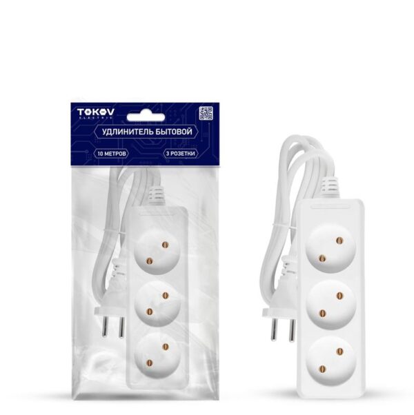 Удлинитель 3х10м без заземл. 16А 2х1 TOKOV ELECTRIC TKE-C01-BU3-10-1 оптом купить цена