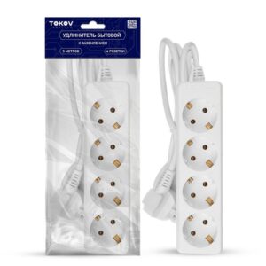 Удлинитель 4х5м с заземл. 16А 3х1 TOKOV ELECTRIC TKE-C01-BU4-5-1-Z оптом купить цена