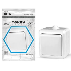 Выключатель 1-кл. ОП Dita IP54 10А 250В бел. TOKOV ELECTRIC TKL-DT-V1-C01-IP54 оптом купить цена