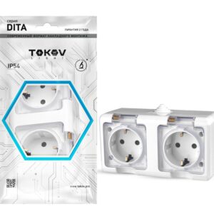 Розетка 2-м ОП Dita 16А IP54 250В с заземл. с прозр. крышкой бел.TOKOV ELECTRIC TKL-DT-R2Z-C01T-IP54 оптом купить цена