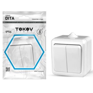 Выключатель 2-кл. ОП Dita IP54 10А 250В бел. TOKOV ELECTRIC TKL-DT-V2-C01-IP54 оптом купить цена