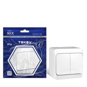 Выключатель 2-кл. ОП Nix 10А IP54 250В бел. TOKOV ELECTRIC TKE-NX-V2-C01-IP54 оптом купить цена