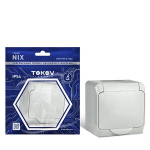 Розетка 1-м ОП Nix 16А IP54 250В с заземл. с крышкой сер. TOKOV ELECTRIC TKE-NX-R1Z-C06-IP54 оптом купить цена